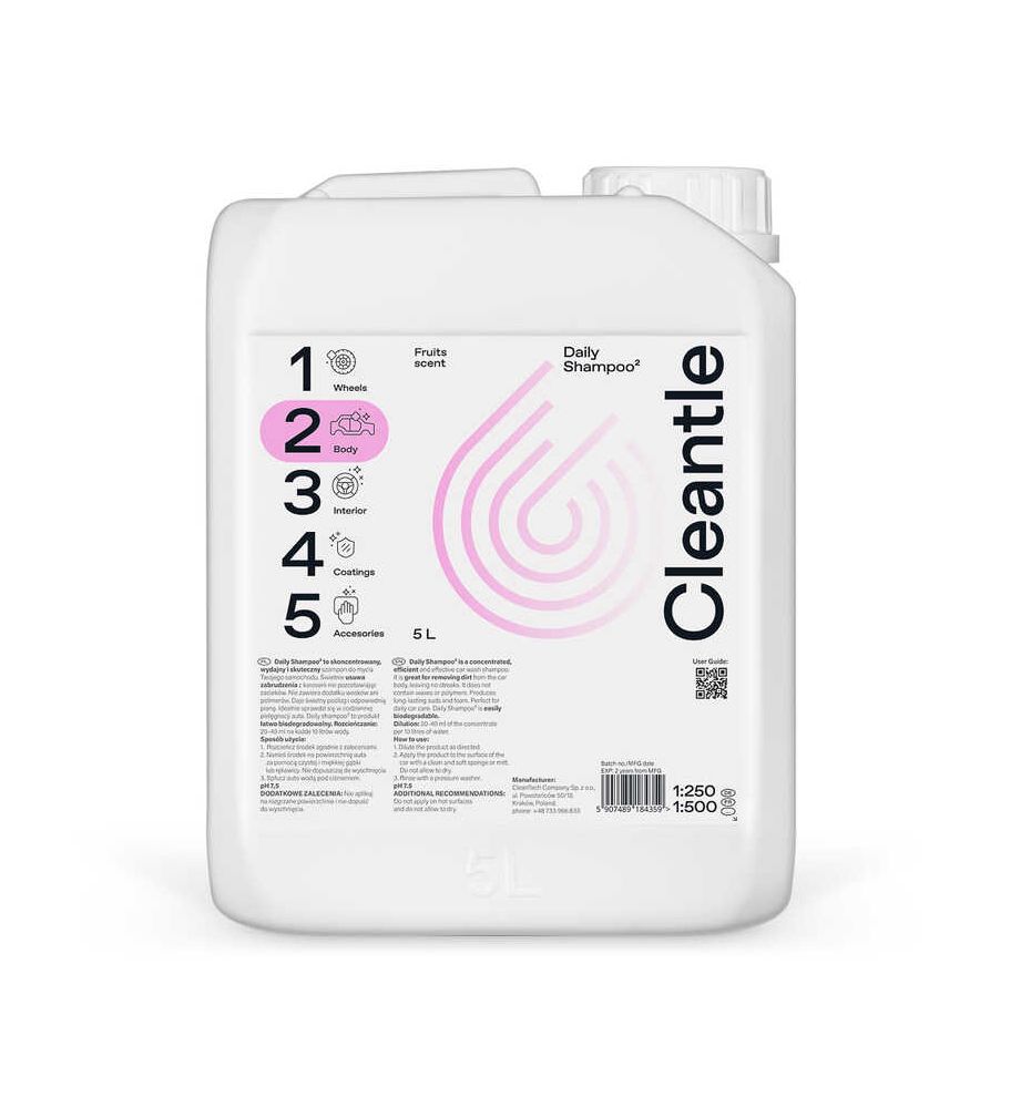 Cleantle Daily Shampoo 5L - neutralne pH, Fruits Scent