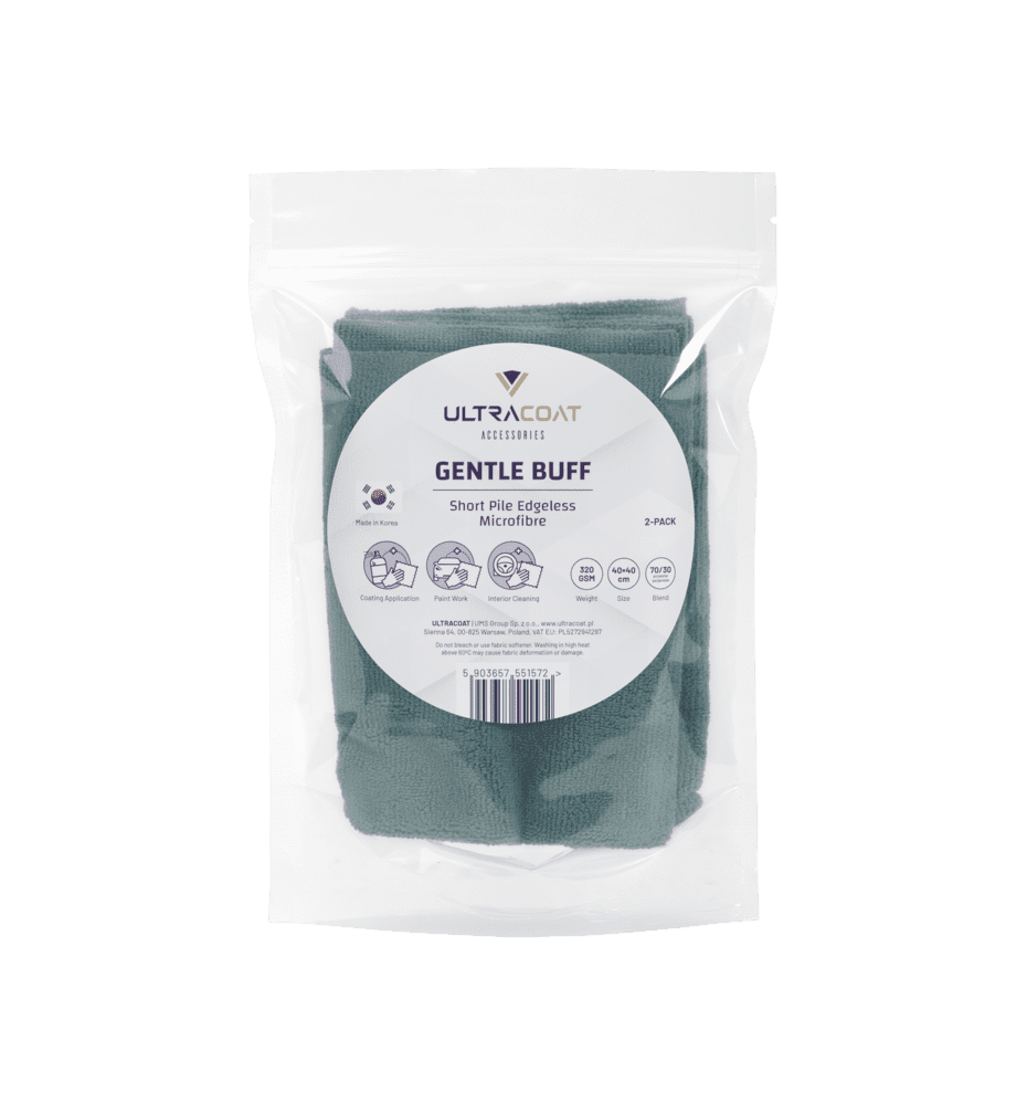 Ultracoat Gentle Buff 40x40cm, 320gsm, 2 sztuki – mikrofibra o krótkim włosiu
