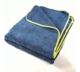 Ręcznik z mikrofibry ORIGINAL FLUFFY PROFESSIONAL 550gsm - 60x90cm granatowy, żółte obszycie