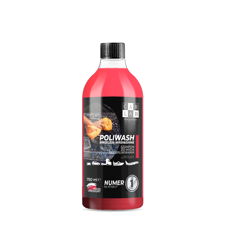 CARLAB POLIWASH RED 750ml - polimerowy szampon bez spłukiwania, no rinse