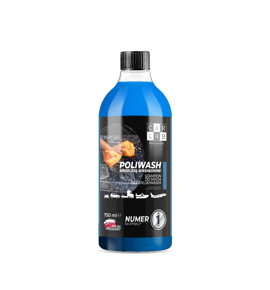 CARLAB POLIWASH BLUE 750ml - polimerowy szampon bez spłukiwania, no rinse