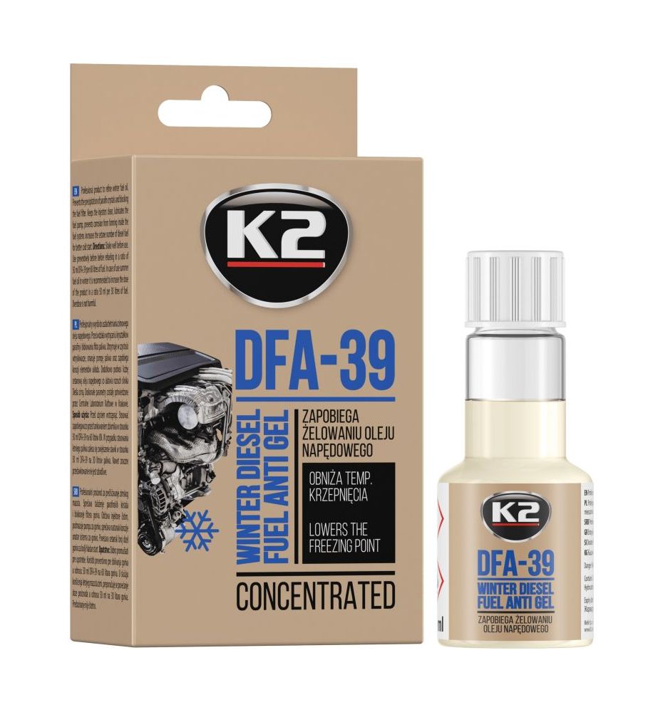 K2 DFA-39 50ml - depresator do Diesla / ON zapobiega żelowaniu -39°C