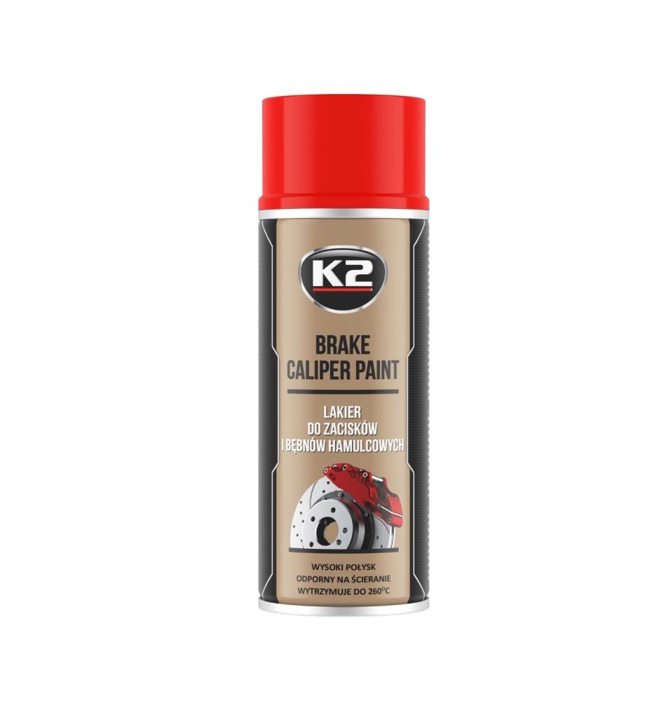 K2 BRAKE CALIPER PAINT 400ml - CZERWONY lakier do zacisków i bębnów hamulcowych