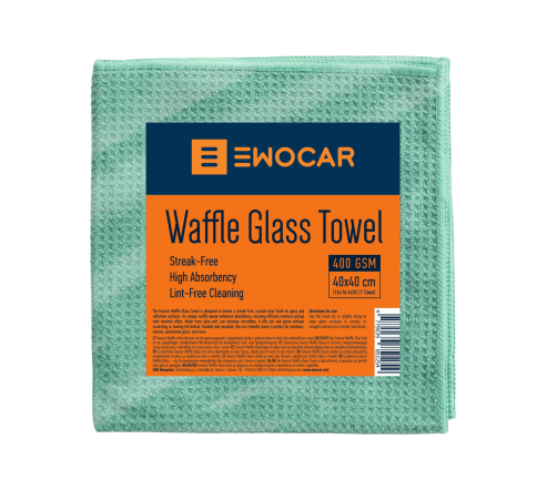 Ewocar Waffle Glass Towel | Ręcznik Waflowy do Szyb | Bez Smug