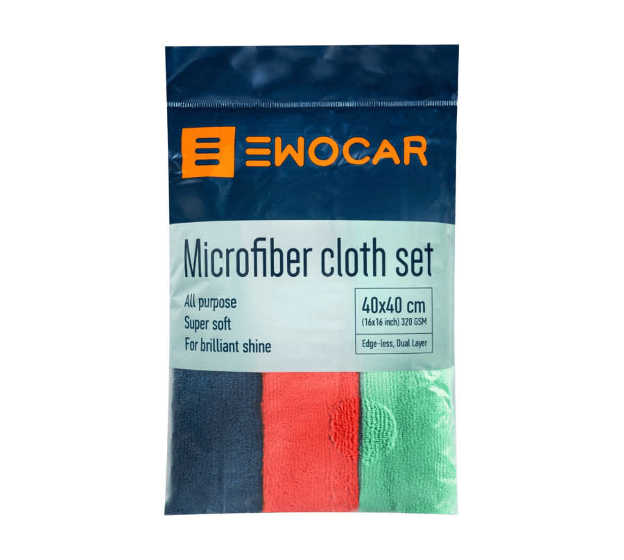 Ewocar Basic Microfiber Cloth Set – zestaw 3 mikrofibr 320GSM do polerowania