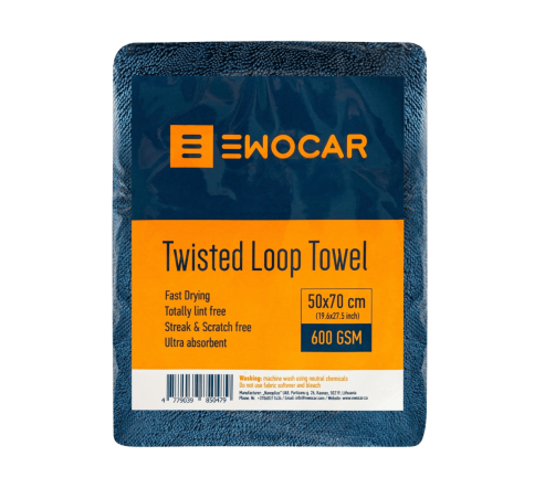 Ewocar Twisted Loop Towel 600GSM | Ręcznik do Osuszania 50x70cm