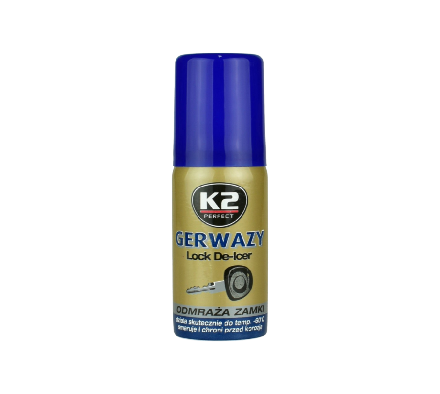 K2 Gerwazy Odmrażacz do Zamków 50ml – Płyn Konserwująco-Odmrażający w Sprayu